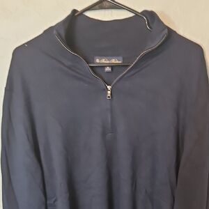Brooks Brothers Quarter-Zip Pullover Sweater in Navy